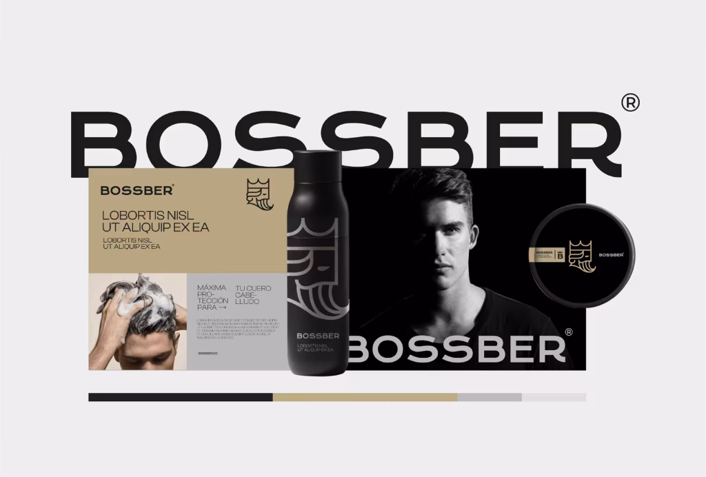 Fotografías de hombres con un producto de Bossber en el centro