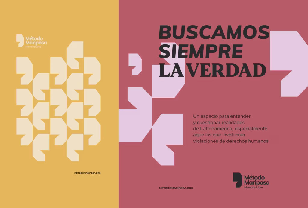 Frase buscamos siempre la verdad con ilustraciones de mariposa de Método Mariposa