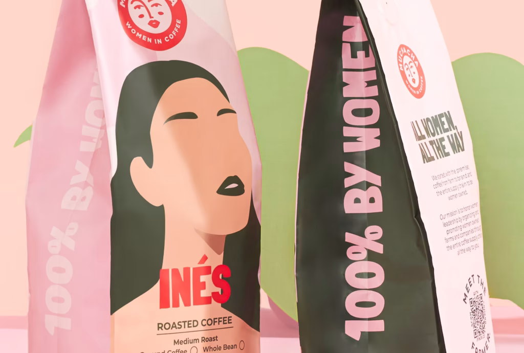 Detalle del empaque de café de Muchacha