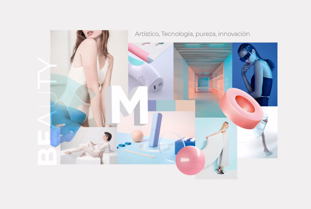 Fotografías de modelos y productos de belleza