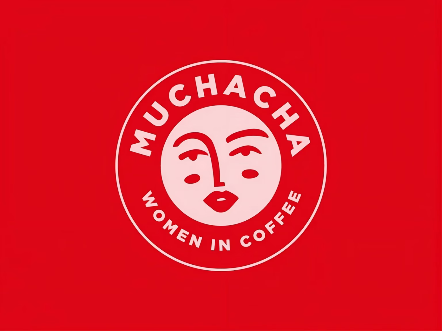 Branding logo de Muchacha en fondo rojo